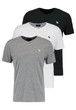 Abercrombie & Fitch Vneck 3 Pack - Basic T-Shirt - White/Black/Grey -Fashion Clothing Specialty Store 0dd2c0a289994725b7b259b08ee54e15