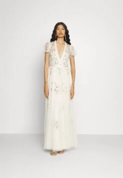 Needle & Thread Exclusive Petunia Cap Sleeve Gown - Occasion Wear - Cream