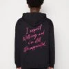 YOURTURN Embroidered Text Hoodie Unisex - Hoodie - Black -Fashion Clothing Specialty Store 13e00cb70a1a488990329c593381525e