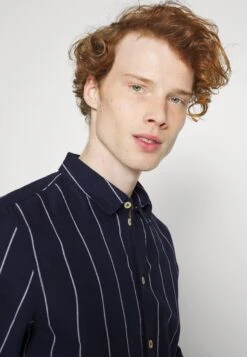 Pier One Linen Mix Stripe - Shirt - Dark Blue 11 Pier One Linen Mix Stripe - Shirt - Dark Blue -Fashion Clothing Specialty Store 368860f76af348d18efc7d675b2e5f38