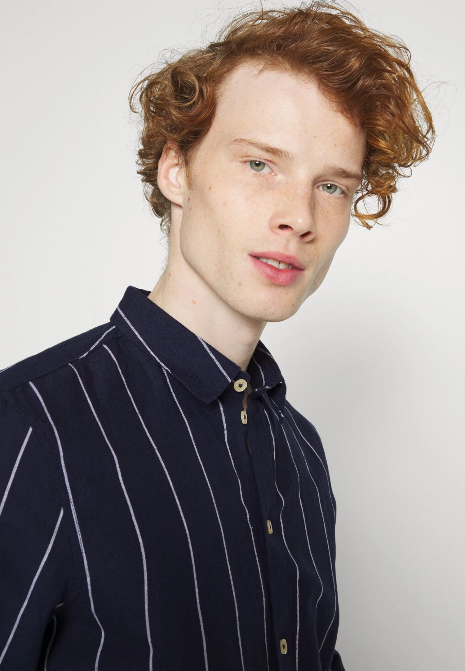 Pier One Linen Mix Stripe - Shirt - Dark Blue 6 Pier One Linen Mix Stripe - Shirt - Dark Blue - Image 4