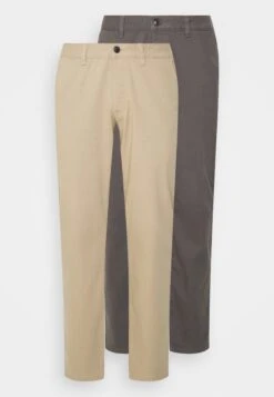 Pier One 2 Pack - Chinos - Dark Grey/Beige -Fashion Clothing Specialty Store 3732d6804b77450d9a31204f549c6b48