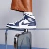 Air Jordan 1 Mid - High-Top Trainers - White/Metallic Gol/Obsidian