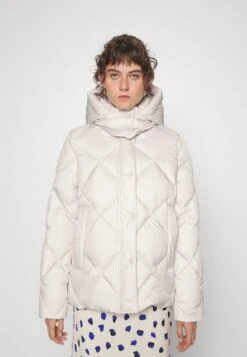 Fashion Clothing Specialty Store 15 Marc O'Polo Diamond Quilting Detachable Hood Welt Poc - Down Jacket - Chalky Stone