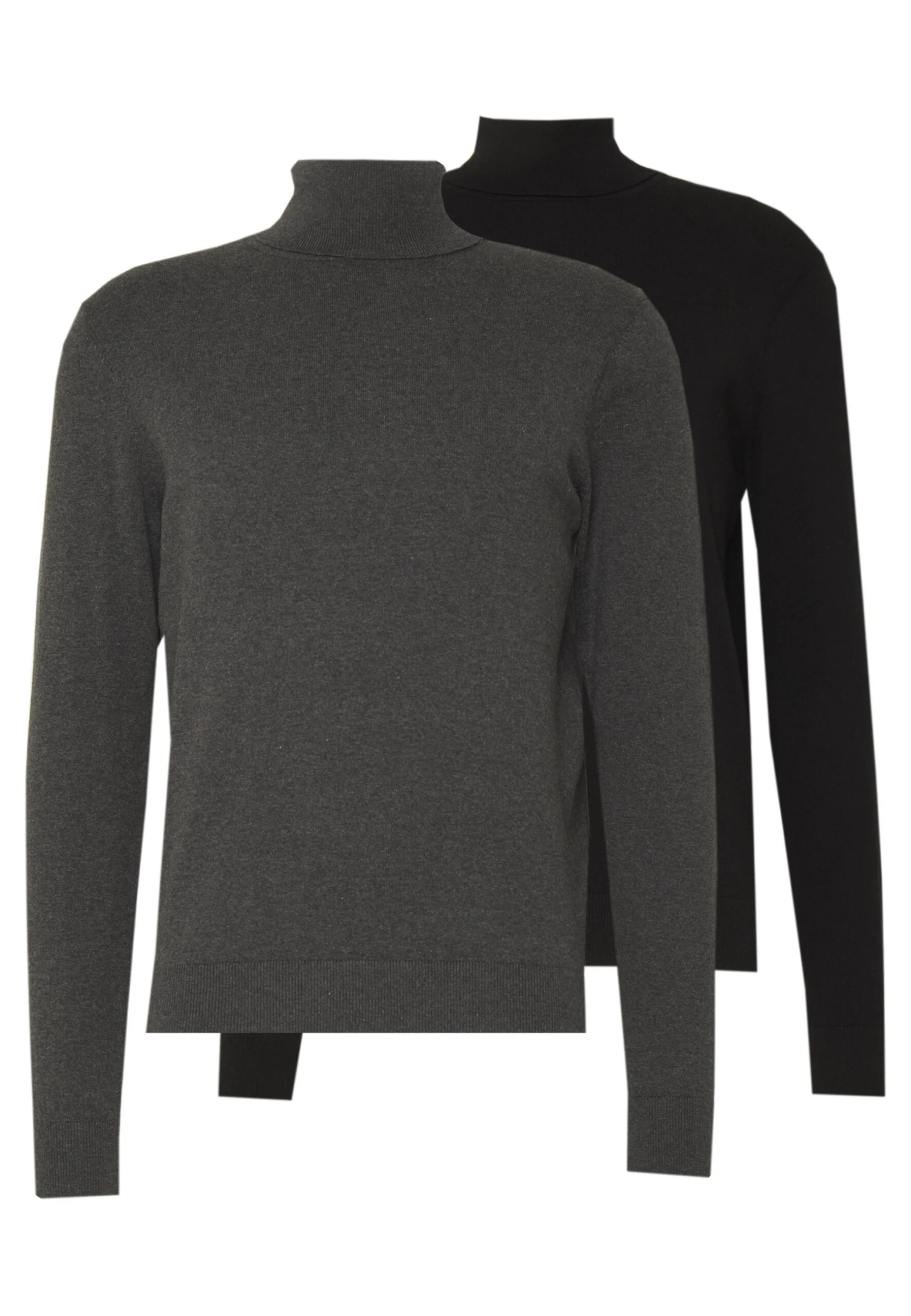 Pier One 2 Pack - Basic Turtleneck - Jumper - Black/Mottled Dark Grey 3 Pier One 2 Pack - Basic Turtleneck - Jumper - Black/Mottled Dark Grey