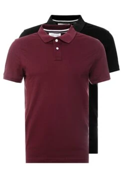 Pier One 2 Pack - Polo Shirt - Bordeaux/Black