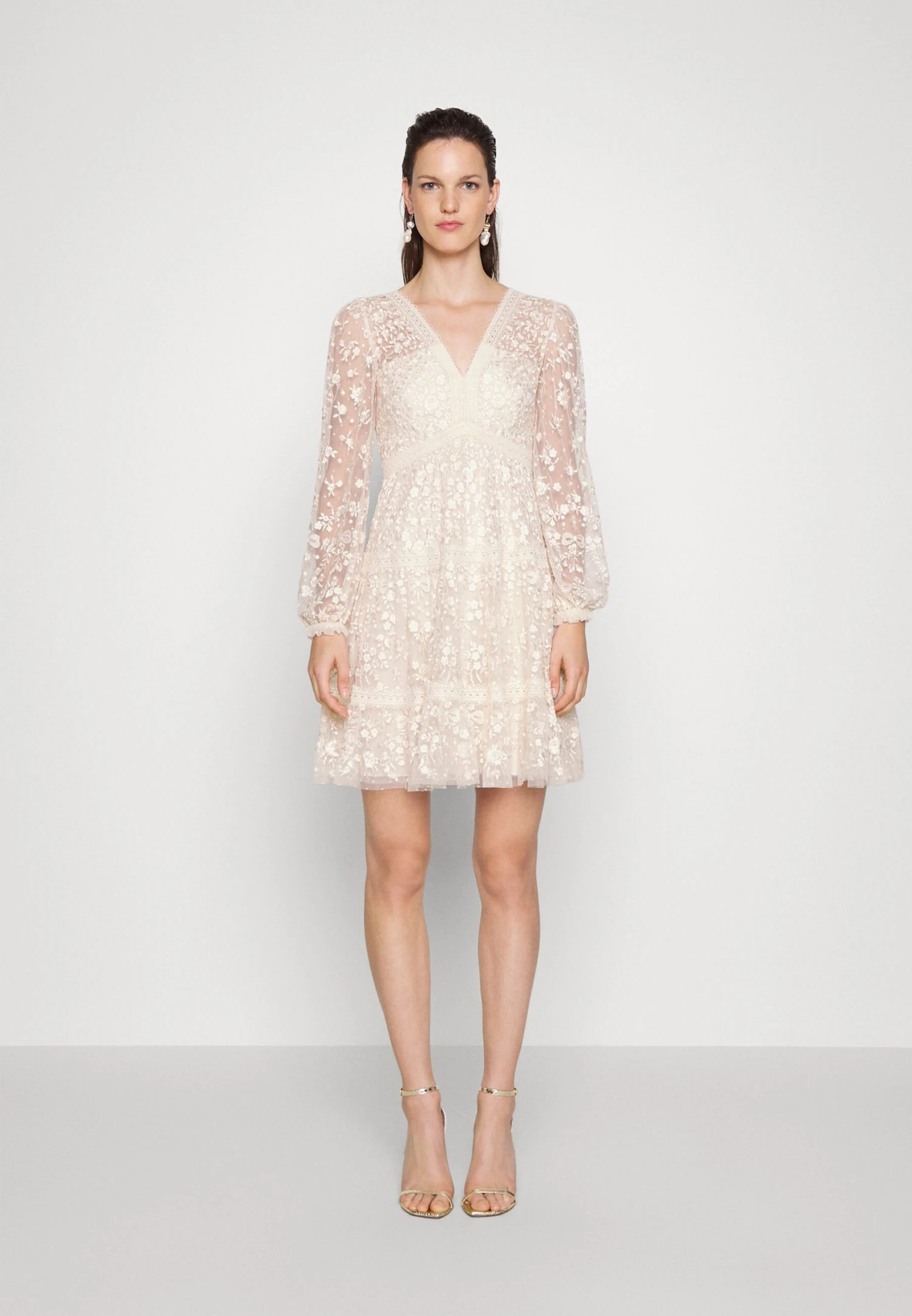 Needle & Thread Celestia Ribbon Mini Dress - Cocktail Dress / Party Dress - Champagne 3 Needle & Thread Celestia Ribbon Mini Dress - Cocktail Dress / Party Dress - Champagne