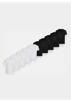 Pier One 10 Pack - Basic T-Shirt - White/Black -Fashion Clothing Specialty Store a47858ffbc3a4fd8908751110de7e4fb