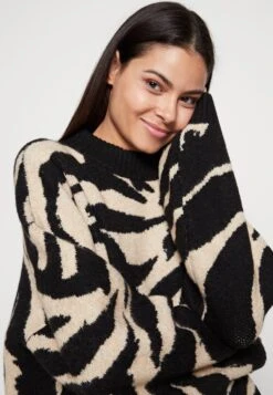 Monki Jumper - Black Dark/Beige -Fashion Clothing Specialty Store aa7d8e225ab64ceba0003b5ea5448a1d