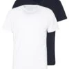 Pier One 2 Pack - Basic T-Shirt - White/Dark Blue -Fashion Clothing Specialty Store c317d65fe9bd4dd2b5dfb2c9aa92192f