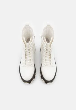 KOI FOOTWEAR Silent Screams Platform Boots - Platform Ankle Boots - White -Fashion Clothing Specialty Store cb6e39663f004a88be44650c44bbbfeb