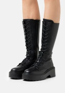 Fashion Clothing Specialty Store 29 ONLY Shoes Onlbossi High Shaft Lace Up Boot - Lace-Up Boots - Black