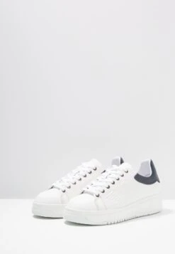 Emporio Armani Trainers - Optical White/Navy -Fashion Clothing Specialty Store db1f23630c434efb90e1ee7f6363cf9a