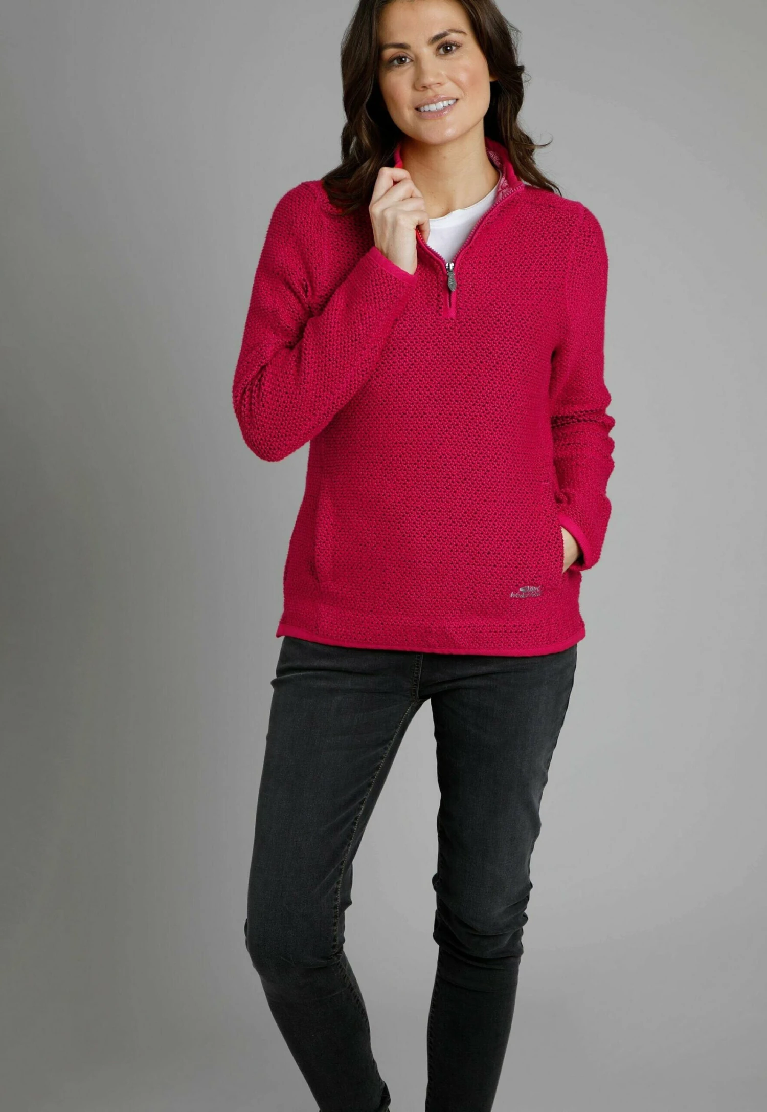 Aria 1/4 Zip Eco Macaroni - Jumper - Berry 6 Aria 1/4 Zip Eco Macaroni - Jumper - Berry - Image 4