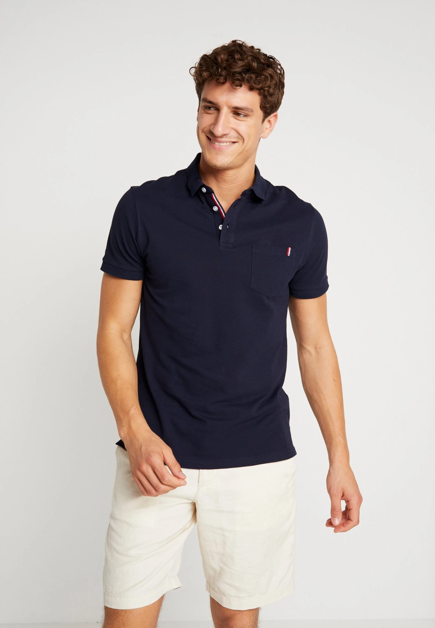 Pier One Tricolore Trim- Polo Shirt - Dark Blue 3 Pier One Tricolore Trim- Polo Shirt - Dark Blue