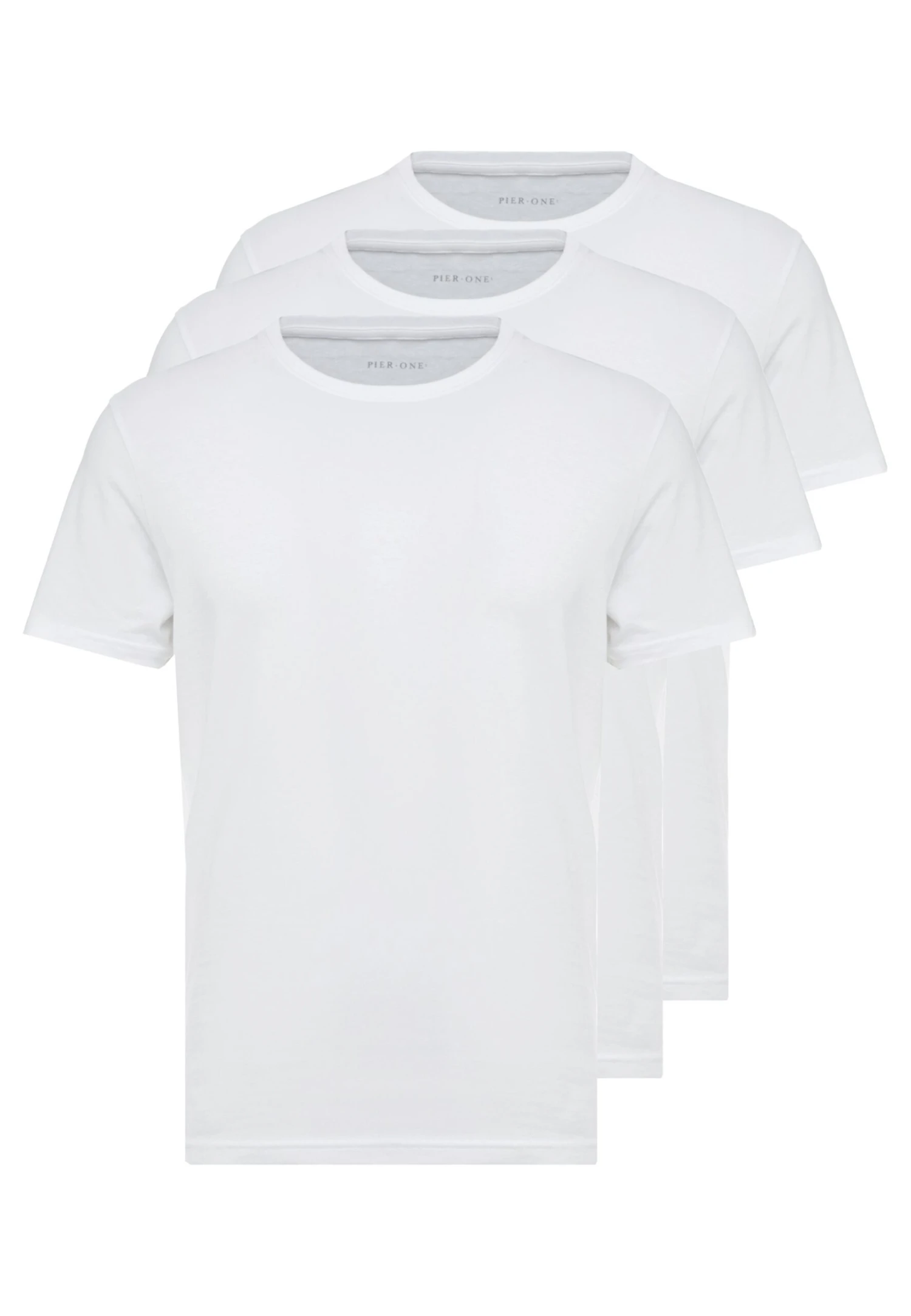 Pier One 3 Pack - Basic T-Shirt - White 3 Pier One 3 Pack - Basic T-Shirt - White