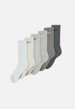 Nike Performance Everyday Plus Cush Crew Unisex 6 Pack - Sports Socks - Iron Grey/Flat Pewter/Light Iron Ore/Light Smoke Grey/Light Bone/Photon Dust